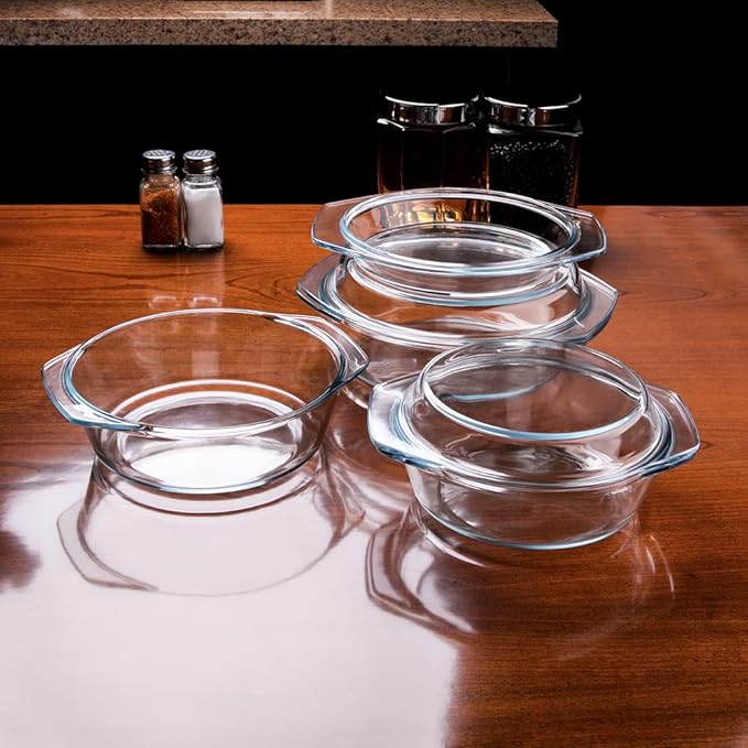 Set of 6 Pieces Round Tempered Glass Casserole Dish - Image 6