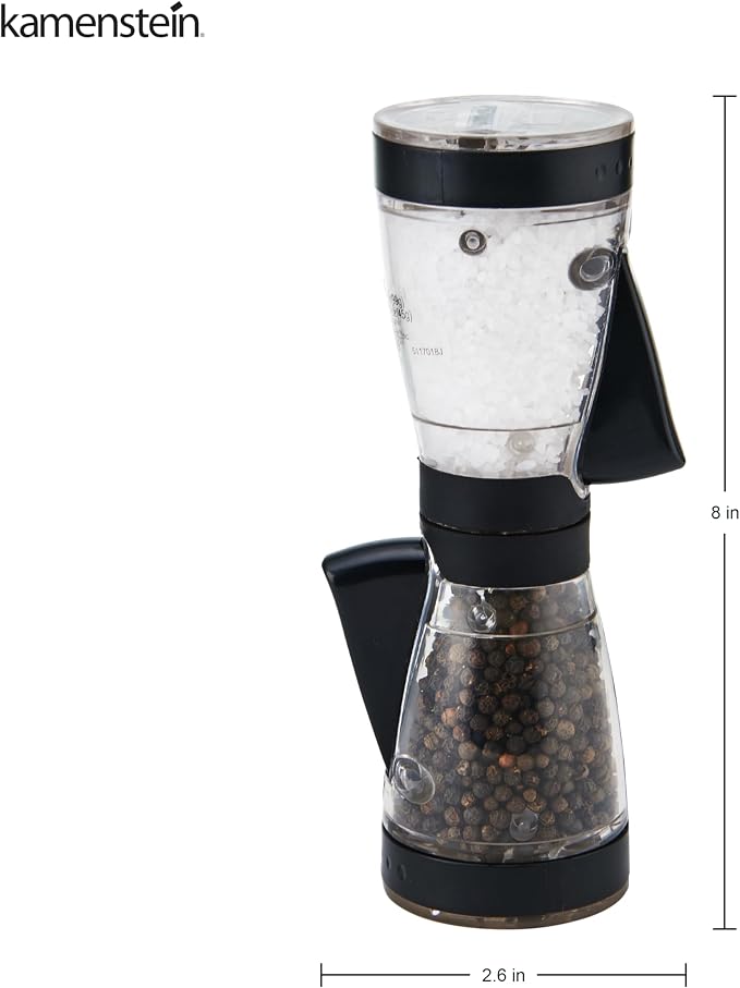 Kamenstein 5117018 One-Handed 2-in-a-1 Dual Salt and Pepper Grinder - Image 2
