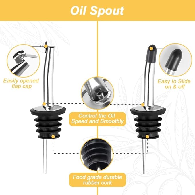 Olive Oil Dispenser Bottle, Oil and Vinegar Dispenser Set - Image 4