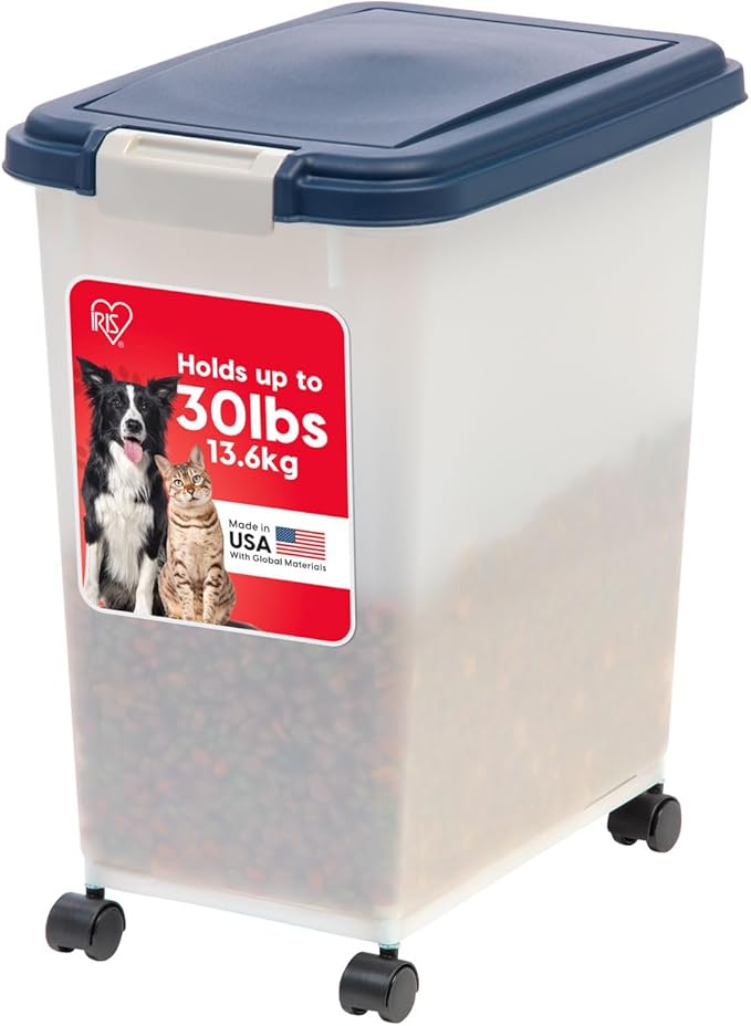 IRIS USA Airtight Dog Food Storage Container, Attachable Wheels, by IRISUSA