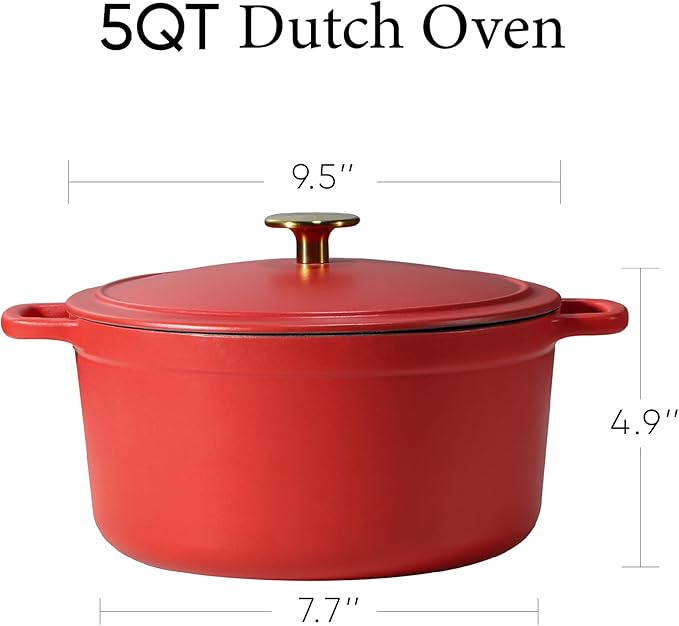 CAROTE 5QT Enameled Cast Iron Dutch Oven Pot - Image 2