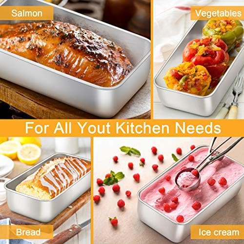 E-far Loaf Pan for Baking Bread, 9 x 5 Inch Stainless Steel Bread Pan