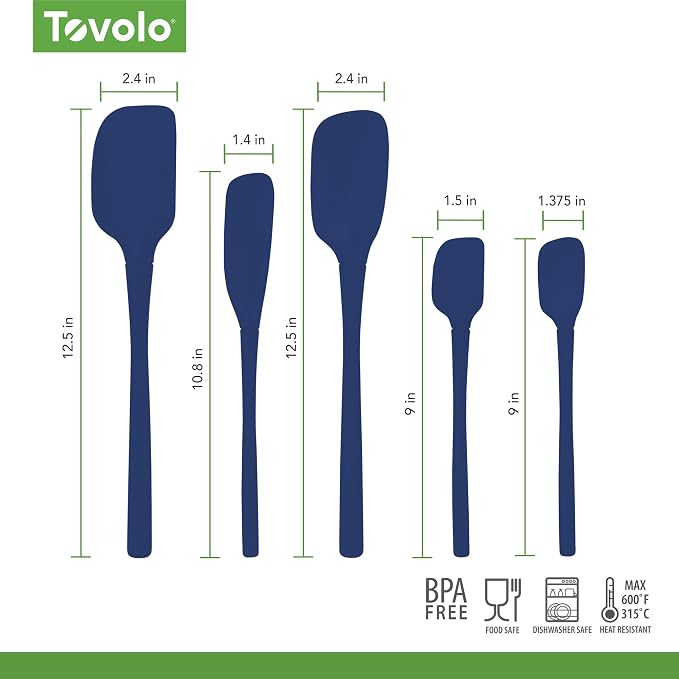 Tovolo Flex Core 5 Piece Silicone Spatula Set Heat Resistant All Silicone - Image 6