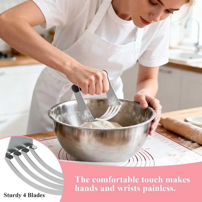 Biscuit Cutter, Silicone Pastry Dough Baking Mat Set, Baking Tools and - Image 3
