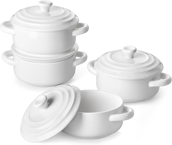 MALACASA Mini Cocotte Set - 14 OZ Small Casserole Dishes by MALACASA