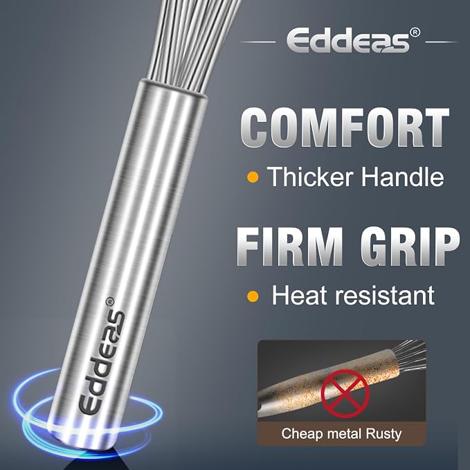 Eddeas 17in Large Whisk, Heavy Duty whisk, Stainless Steel whisk Suitable - Image 5