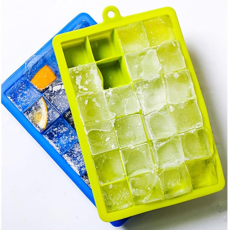 Silicone Ice Cube Tray with Lid 3 Pack 72 Cubes