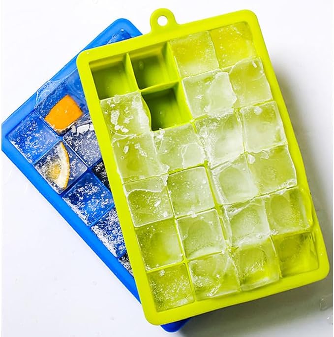 Ice Cube Tray with Lid and Bin, 3 Pack 72 Cubes Silicone Plastic Ice Cubes Trays - Image 9