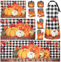 Fall Kitchen Rug Sets, 10Pcs Pumpkin Kitchen Decor and Accessories