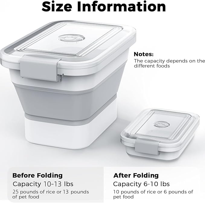 10-13 Lbs Dog Food Storage Container, Collapsible Dog Food Container - Image 2