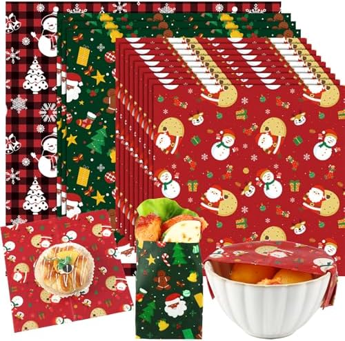 Ctosree 9-Pack Christmas Beeswax Food Wraps