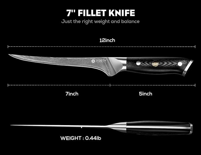 Damascus Fillet knife 7 Inch - Image 6