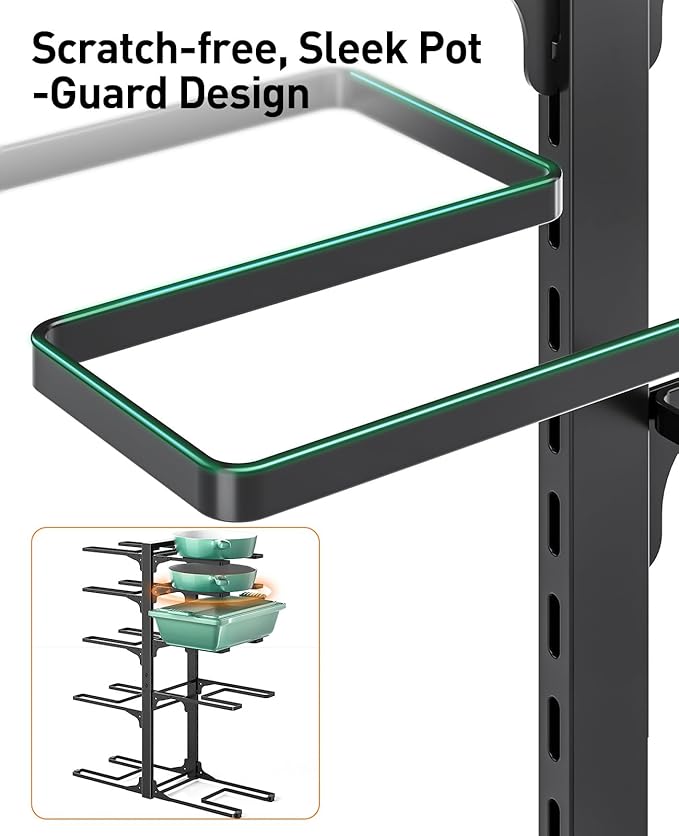 ORDORA 10-Tier Pots and Pans Organizer under Cabinet, Kitchen Cabinet - Image 7