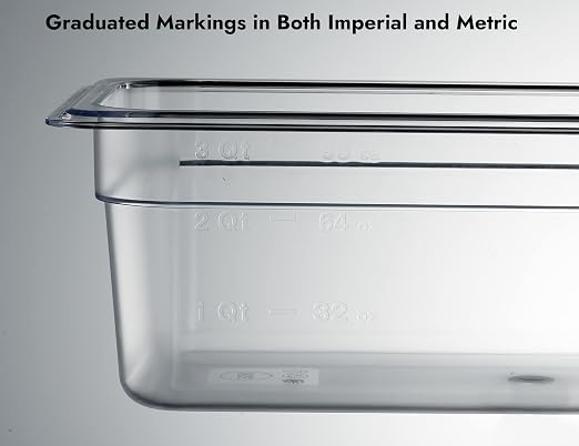 CURTA 6-Pack 1/3 Size 4" Deep NSF Polycarbonate Food Pans | Dishwasher & - Image 4