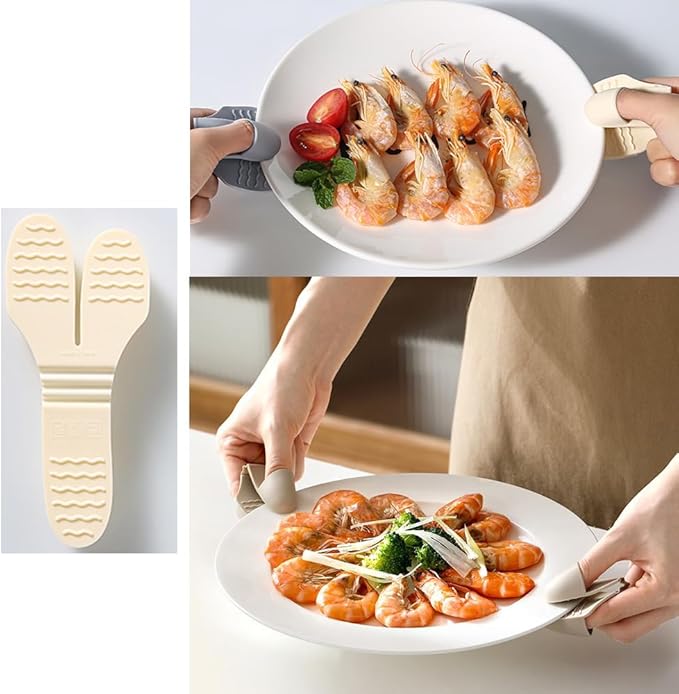Pair Hot Plate Gripper Anti-Scalding Lightweight Silicone Hot Bowl Clip Holder - Image 3
