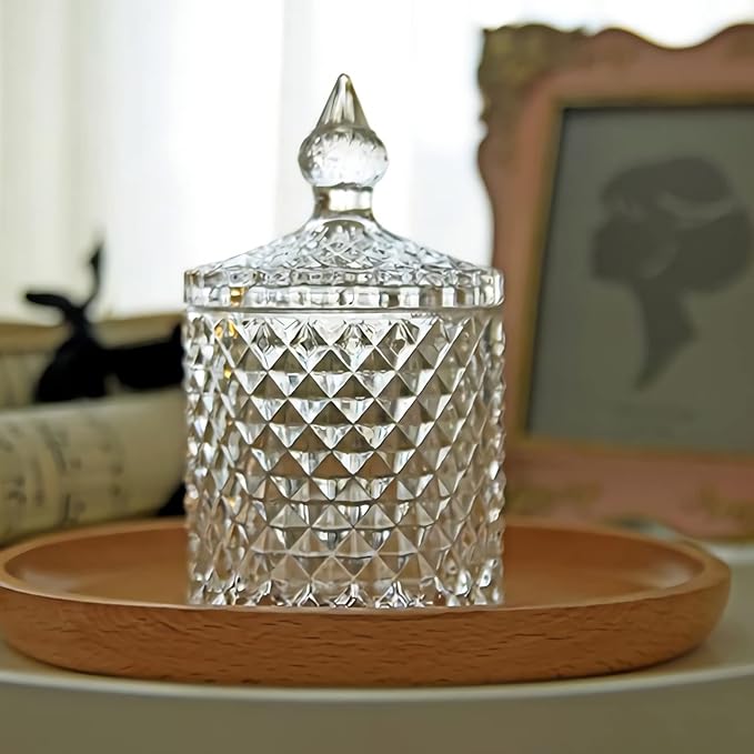 rejomiik Qtip Holder Glass Apothecary Jars - Image 2