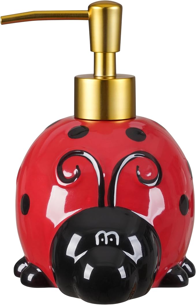 RQYIXI 17 OZ Ladybug Ceramic Soap Dispenser by RQYIXI