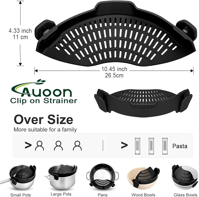 Large AUOON Clip on Strainer for All Pots and Pans - Image 3