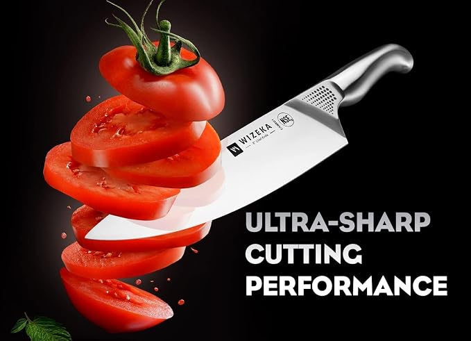WIZEKA Kitchen Knife Set with Block: 15PCS German Stainless Steel Knife Block - Image 2