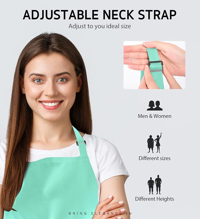 Syntus Apron for Men Women, Adjustable Cooking Kitchen Chef Aprons - Image 5