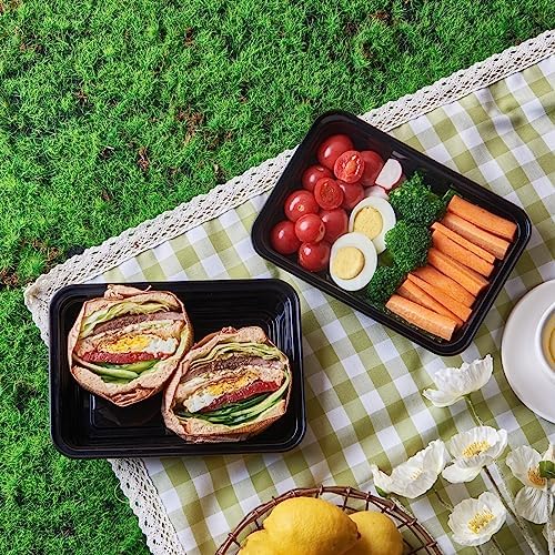 FULING 50 Pack Meal Prep Plastic Food Storage Containers With Lids