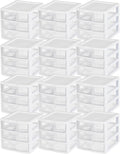 Sterilite 12-Pack Clearview 3-Drawer Cart, Small Plastic Storage Organizer by Sterilite
