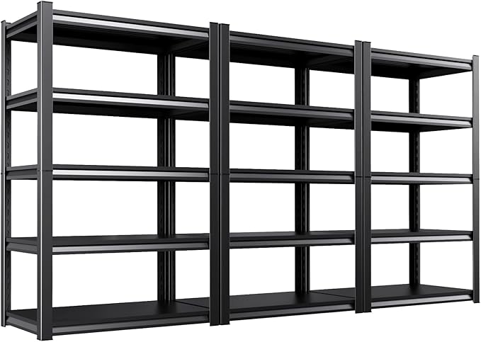 Set of 3 71"HGarage Shelving-2050LBS 5 Tier Storage Shelves, Adjustable Heavy by Unknown