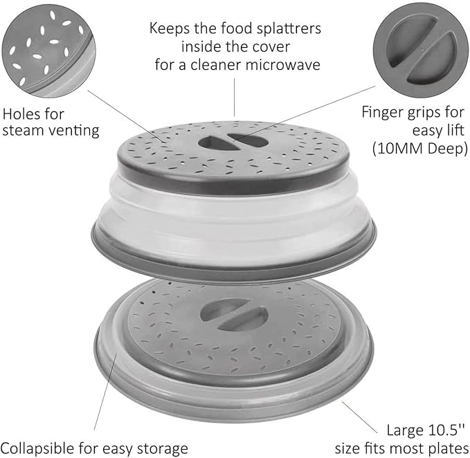 Microwave Cover For Food, Microwave Splatter Cover, Collapsible Microwave - Image 3