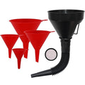 Plastic Oil Funnels for Automotive Use Set of 5, Large Flexible Fuel Funnel by KongNai