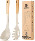 Silicone Soup Ladle and Spaghetti Spoon Set by BUNDLEPRO