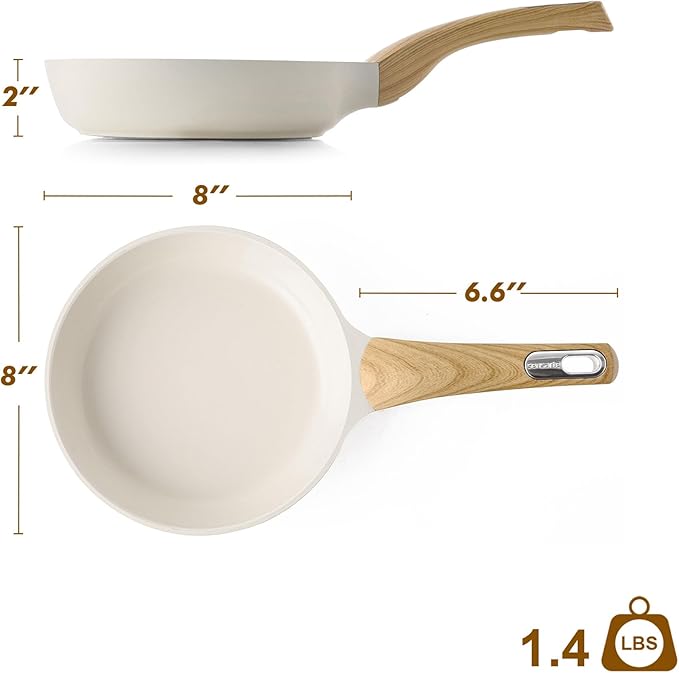 SENSARTE Ceramic Nonstick Frying Pan Small Skillet 8/9.5/11/12.5Inch Non Stick - Image 7