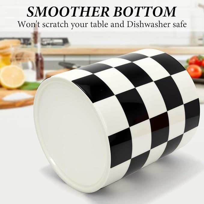 Utensil Holder for Kitchen Counter 7.2" Ceramic Utensil Holder Deep and Stable - Image 3