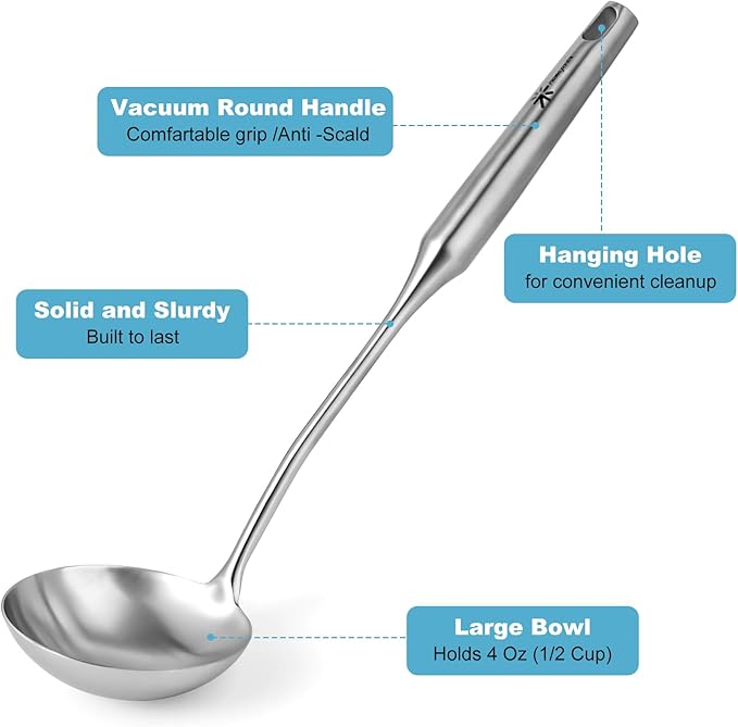 Stainless Steel Soup Ladle and Spaghetti Spoon Set - Image 9