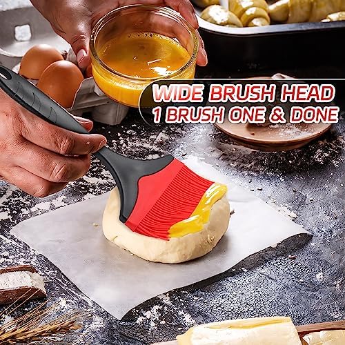 Large Silicone Basting Pastry Brush - 3.95inch Extra Wide Silicone