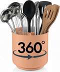 Cooler Kitchen Jumbo Rotating XL Peach Plastic Utensil Holder Caddy by CoolerKitchen