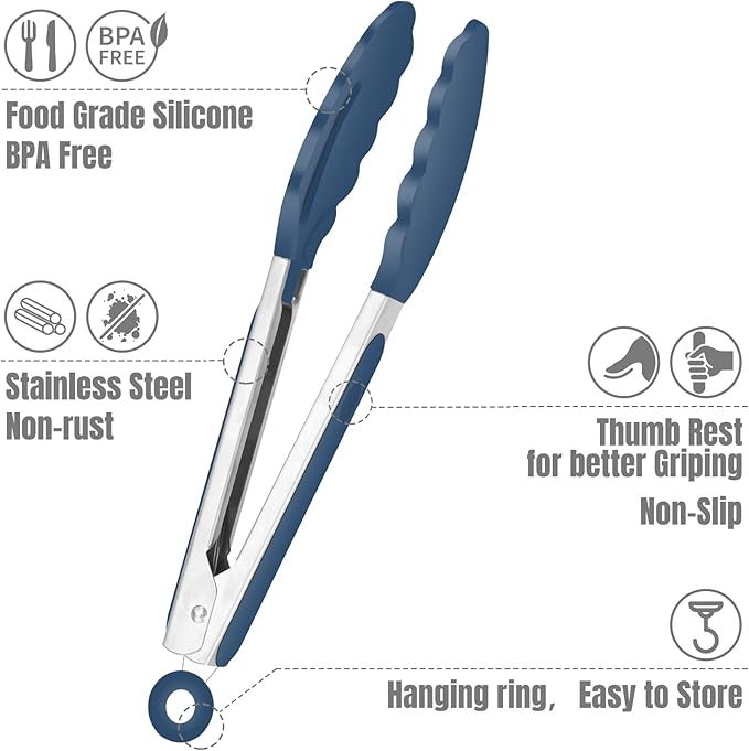 Hotec Mini Silicone Kitchen Tongs - Image 4