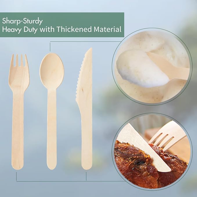 Compostable Wooden Utensils Set - Image 2