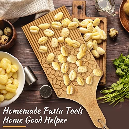 Tessco for you 6 Pcs Pasta Gnocchi Board Set, Wooden Potato Ricer