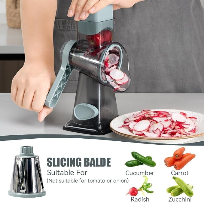 KEOUKE Rotary Cheese Grater Hand Crank Transparent - Image 2