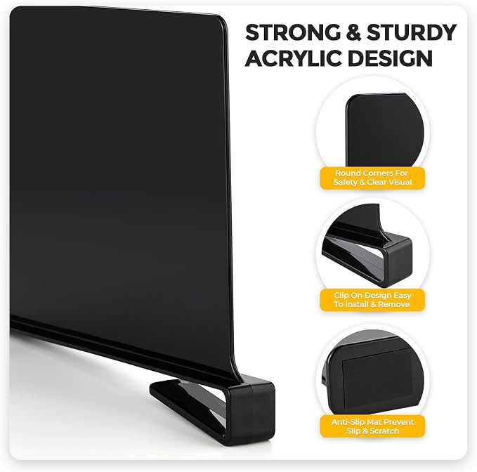 JOY DECOR 12 Pack Acrylic Matte Black Shelf Dividers - Image 8