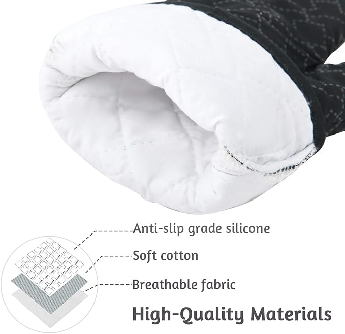 4Pcs Oven Mitts and Pot Holders Set, 572F Heat Resistant Oven Glove, Soft - Image 2