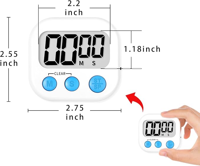 Lasubst Digital Kitchen Timers for Cooking, Magnetic Classroom Timers for - Image 6