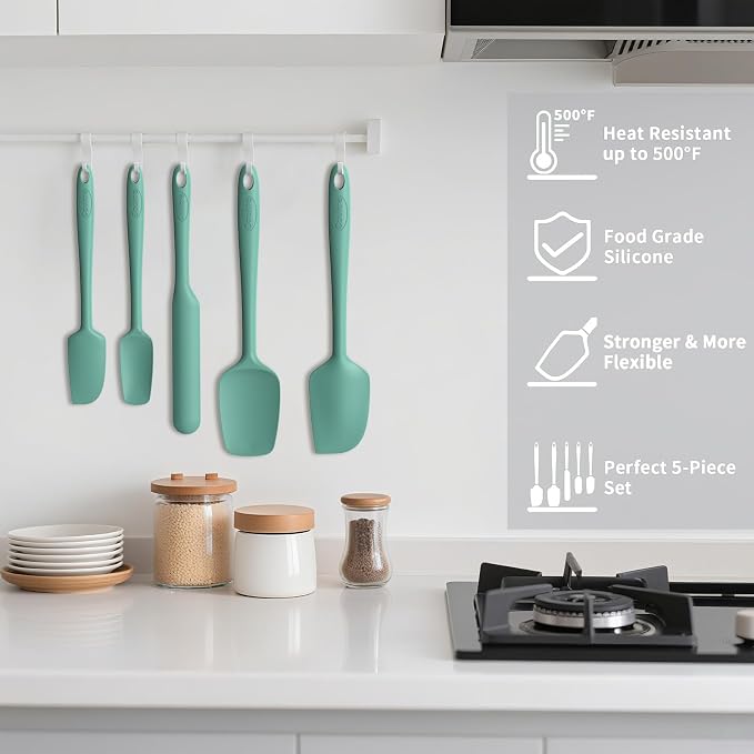 Coukre Silicone Spatula Set of 5, High Temperature Resistant, Food Grade - Image 4