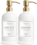 Vine Creations White Glass Soap Dispenser, 2 Pack Kitchen Soap Dispenser Set by VineCreations