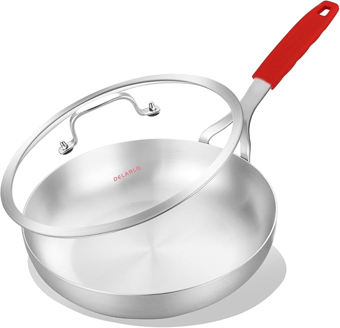 DELARLO 10inch Tri-Ply Stainless Steel Pan by DELARLOCOOKWARE