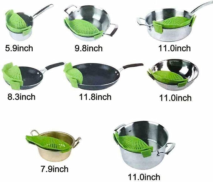 Clip-on Kitchen Food Strainer for Spaghetti, Vegetables. Silicone Kitchen Food - Image 6