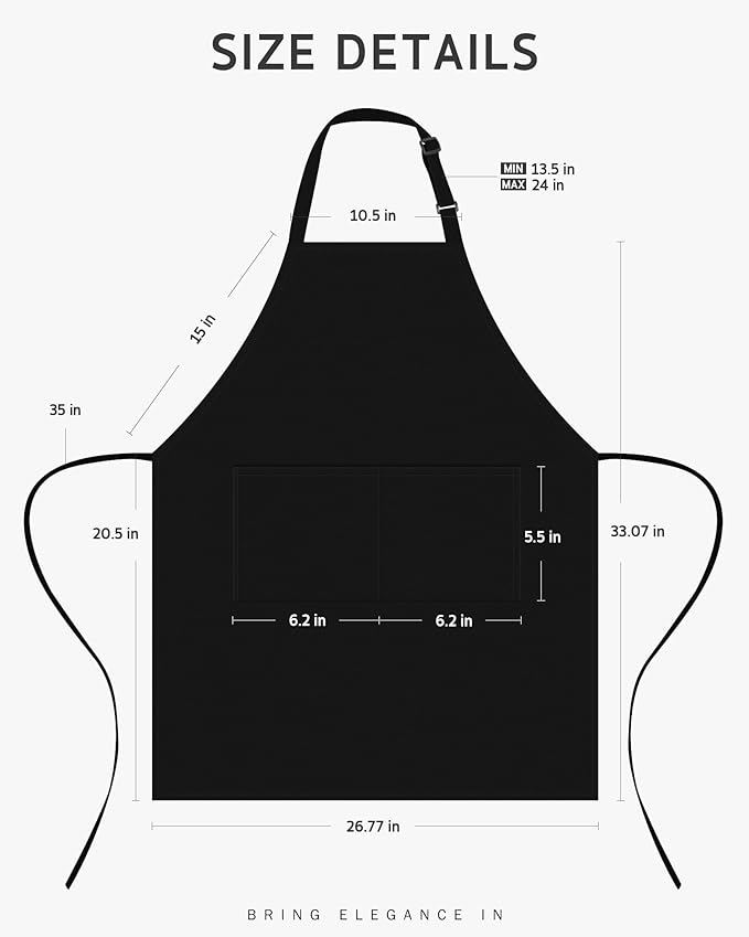 Syntus Chef Apron for Men Women Kitchen Cooking Apron - Image 3