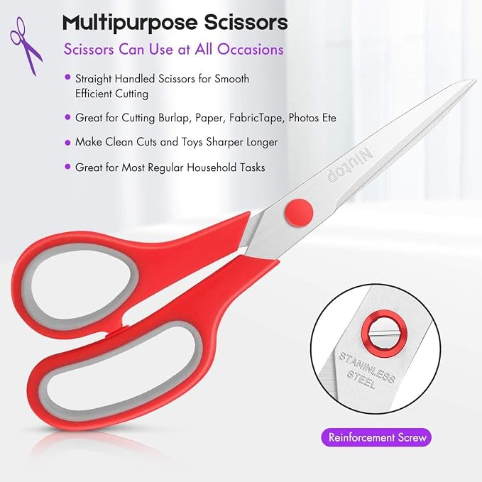 Scissors Bulk Set of 100-Pack, Niutop 8" Multipurpose Sharp Sewing Craft Fabric - Image 3