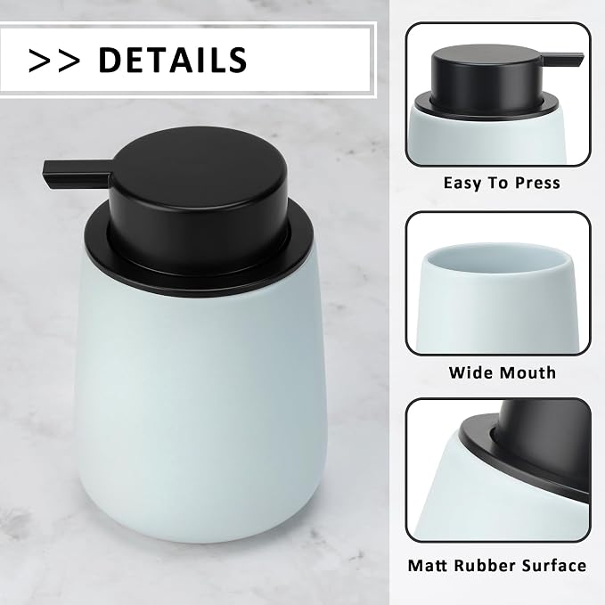 Soap Dispenser Ceramic with Easy-to-Press Pump Hand Lotion Liquid Dispenser - Image 5