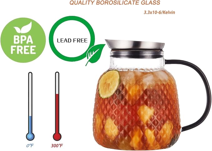 Purefold 40 ounces “Pineapple Series” Glass Pitcher - Image 5